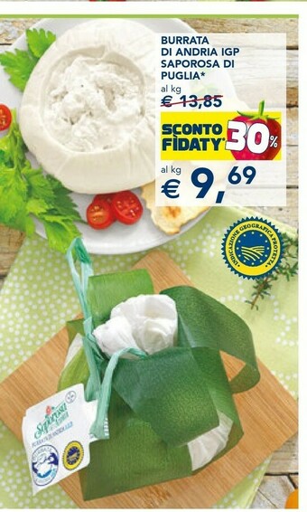 Esselunga Saporosa di puglia Burrata Di Andria Igp offerta