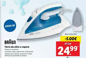 Lidl Braun Ferro Da Stiro A Vapore offerta