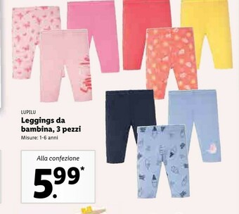 Lidl Lupilu Leggings Da Bambina, 3 Pezzi offerta
