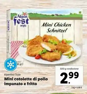 Alpen Fest Mini Cotolette Di Pollo Impanato E Fritto