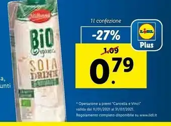 Lidl Milbona Bio Organic Bevanda Biologica Di Soia offerta
