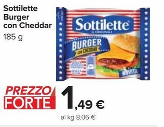 Carrefour Market Sottilette burger con cheddar offerta