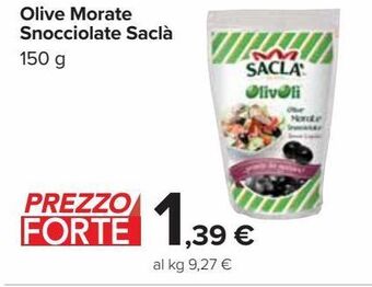 Carrefour Market Olive morate snocciolate sacla offerta