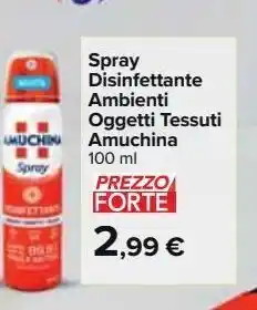 Carrefour Market Spray disinfettante ambienti oggetti tessuti amuchina offerta