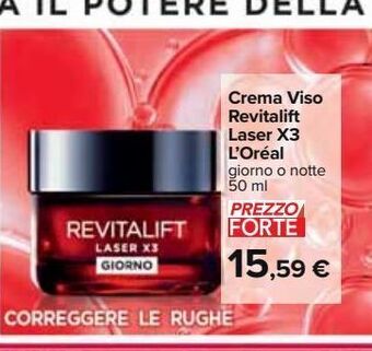 Carrefour Market Crema viso revitalift laser x3 l'oreal offerta
