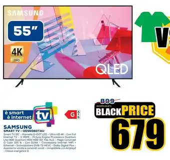 Euronics Samsung Series 6 QE55Q60TAU 139,7 Cm (55") 4K Ultra HD Smart TV Wi-Fi Nero offerta