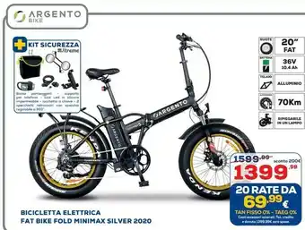 Euronics Argento Bike Bicicletta Elettrica Fat Bike Fold Minimax Silver 2020 offerta