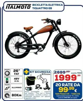 Euronics Italmoto Bicicletta Elettrica Tiquattro Eb offerta