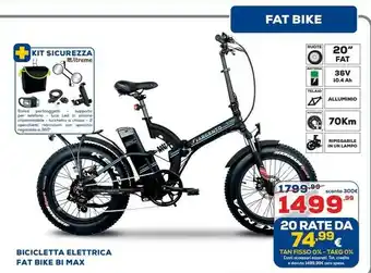 Euronics Bicicletta Elettrica Fat Bike Bi Max offerta