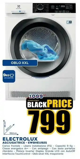 Euronics Electrolux Asciugatrice EW8HEU92S offerta