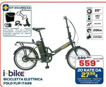 Euronics I-bike Bicicletta Elettrica Fold Flip Ita99 offerta