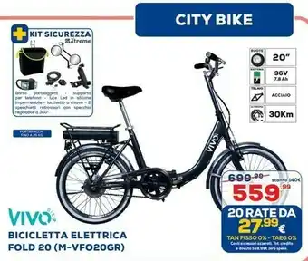 Euronics Vivo Bicicletta Elettrica Fold 20 M-VFO20GR offerta