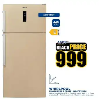 Euronics Whirlpool W84TE 72 M Frigorifero Con Congelatore Libera Installazione 574 L E Crema offerta