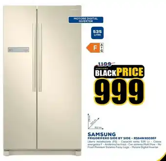 Euronics Samsung RS54N3003EF Frigorifero Side-by-side Libera Installazione 535 L F Beige offerta