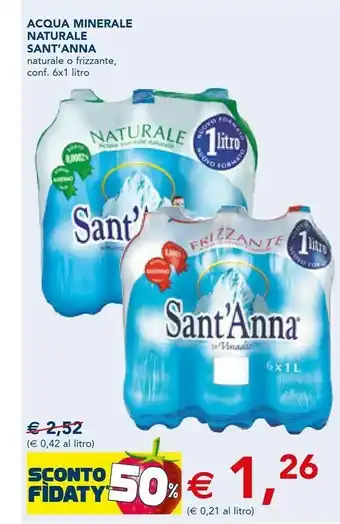 Esselunga Sant'anna Sant'Anna - Acqua Minerale Naturale 1000 g(ml) offerta