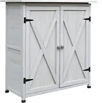 Outsunny capanno attrezzi da giardino, casetta da giardino in legno di abete impermeabile, per esterni, 110x55x117cm, grigio