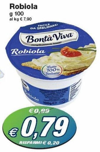 Prix Quality Bontà Viva Robiola g 100 offerta