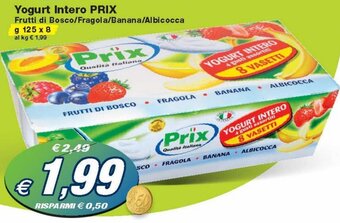 Prix Yogurt Intero Frutti di Bosco/Fragola/Banana/Albicocca g 125 x 8