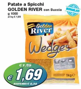 Prix Quality Golden River Patate a Spicchi con Buccia g 1000 offerta