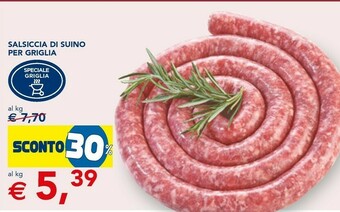 Esselunga Salsiccia Di Suino Per Griglia offerta