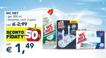 Esselunga Wc net Gel, 800 Ml/ Tavolette, 2 Pezzi offerta