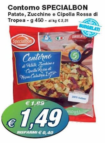 Prix Quality Specialbon Contomo Patate, Zucchine e Cipolla Rossa di Tropea g 450 offerta