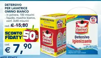 Esselunga Omino Bianco Detersivo Per Lavatrice In Polvere 100 Misurini/ Liquido Muschio Bianco offerta