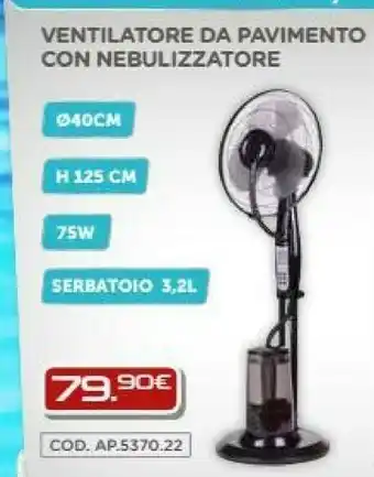 Tenko Ventilatore Da Pavimento Con Nebulizzatore