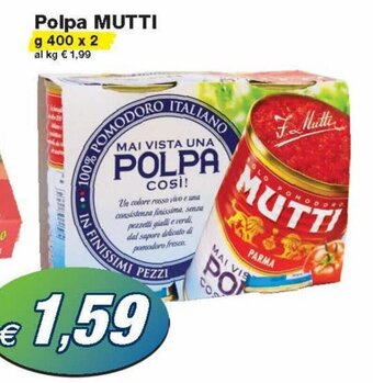 Prix Quality Polpa Mutti g 400 x 2 offerta