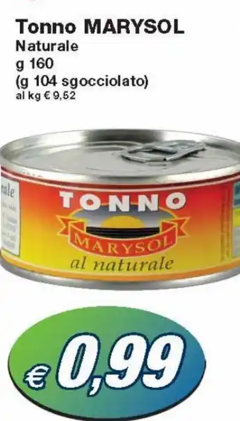 Prix Quality Marysol Tonno Naturale g 160 offerta
