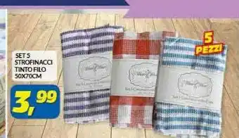 Risparmio Casa Set 5 Strofinacci Tinto Filo 50x70 Cm offerta