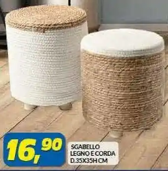 Risparmio Casa Jungle Sgabello Legno E Corda offerta