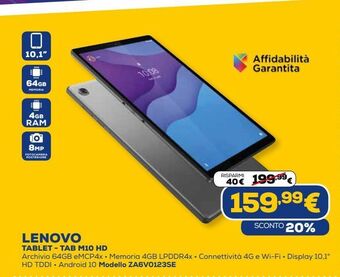 Euronics Lenovo tablet - tab m10 hd offerta