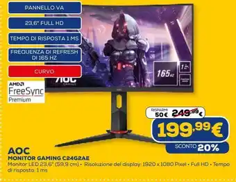 Euronics Aoc monitor gaming offerta
