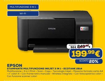 Euronics Epson stampante multifunzione inkjet 3 in 1 - ecotank offerta