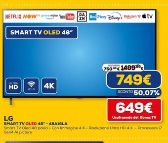 Euronics Lg smart tv oled 48" offerta