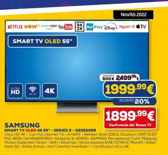 Euronics Samsung smart tv oled 4k 55" offerta