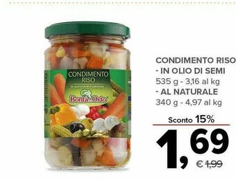 Todis Bonta Dell'Orto Condimento Riso - In Olio Di Semi offerta