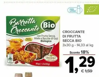 Todis Oliviero Barretta Croccante Con Frutta Secca, Miele E Quinoa Bio 90 G(ml) offerta