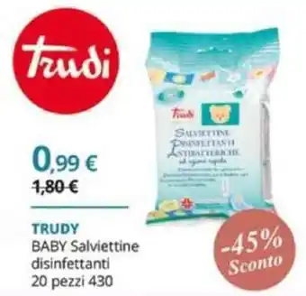 Linfa Farmacie Trudy Baby Salviettine Disinfettanti 20 Pezzi 430 offerta