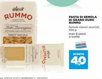 Coop Rummo Pasta Di Semola Di Grano Duro 500 g max 8 pezzi offerta