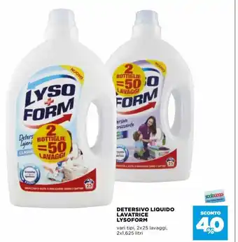 Coop Lysoform Detersivo Liquido Lavatrice vari tipi, 2 x 25 lavaggi, 2x1, 625 litri offerta
