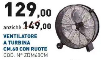 Ventilatore A Turbina Cm.60 Con Ruote