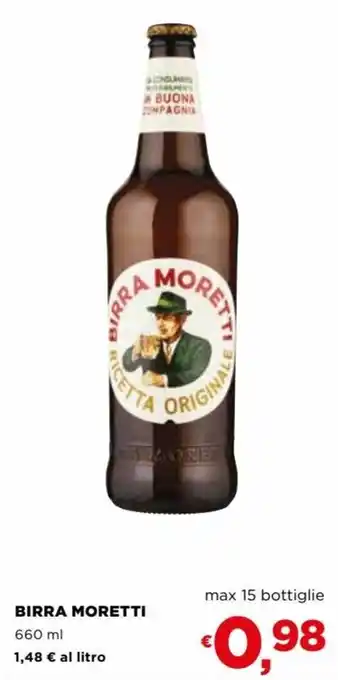 Coop Birra Moretti 660 ml max 15 bottiglie offerta