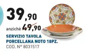 Servizio Tavola Porcellana Noto 18pz