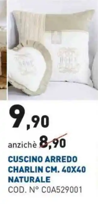 Scaramuzza Cuscino Arredo Charlin Cm. 40x40 Naturale offerta