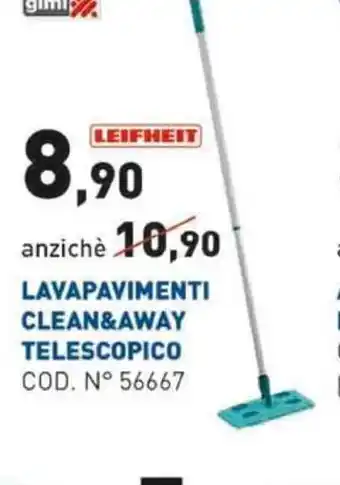 Scaramuzza Lavapavimenti Clean&Away Telescopico offerta
