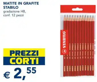 Esselunga Stabilo Matite In Grafite Gradazione HB Conf. 12 Pezzi offerta