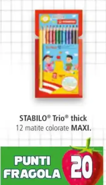 Esselunga Stabilo trio Thick 12 Matite Colorate Maxi offerta