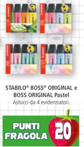 Stabilo® Boss® Original e Boss Original Pastel Astucci da 4 Evidenziatori